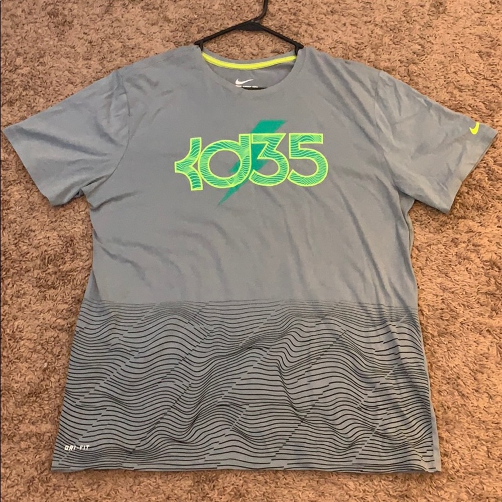 Nike grey and green dri fit tee